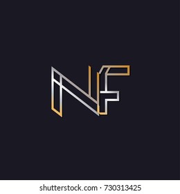 Abstract Logo Design Combinations Letter of n and f