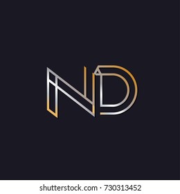 Abstract Logo Design Combinations Letter of n and d