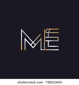 Abstract Logo Design Combinations Letter of m and e