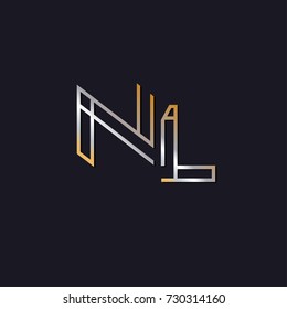 Abstract Logo Design Combinations Letter of n and l