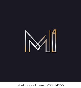 Abstract Logo Design Combinations Letter of m and i