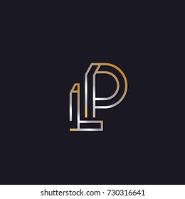 Abstract Logo Design Combinations Letter of l and p