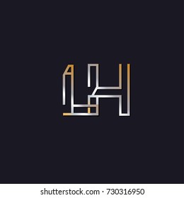 Abstract Logo Design Combinations Letter of L AND H