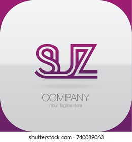 Abstract Logo Design Combinations Letter of  S, U and Z