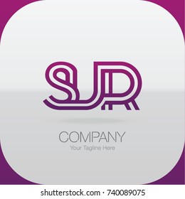 Abstract Logo Design Combinations Letter of  S, U and R