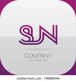 Abstract Logo Design Combinations Letter of  S, U and N