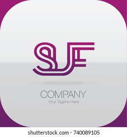 Abstract Logo Design Combinations Letter of  S, U and F