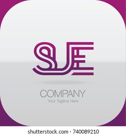 Abstract Logo Design Combinations Letter of  S, U and E