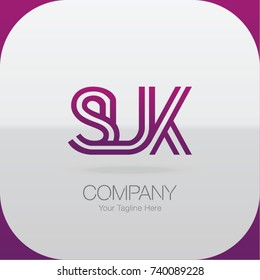 Abstract Logo Design Combinations Letter of  S, U and K