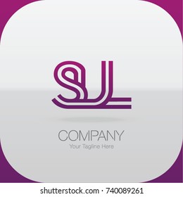 Abstract Logo Design Combinations Letter of  S, U and L