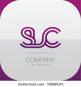 Abstract Logo Design Combinations Letter of  S, U and C