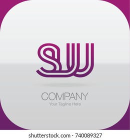 Abstract Logo Design Combinations Letter of  S, U and U