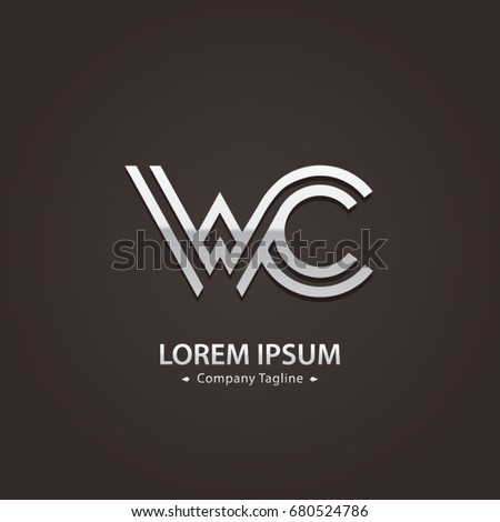 Abstract Logo Design Combinations Letter of  W and C