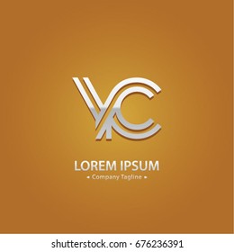 Abstract Logo Design Combinations Letterof  Y and C
