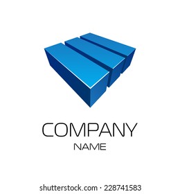 Abstract logo design concept. 3D logotype.