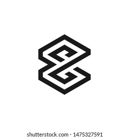 Abstract logo design concept in line art shape