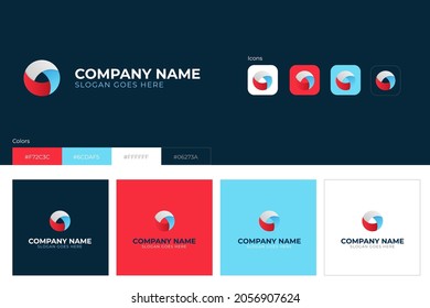 Resumen del concepto de diseño del logo. Logobook o brandbook. Ilustración del vector
