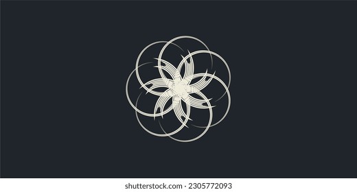 Abstraktes Logo-Design-Konzept.
modernes Splash und Muster Logo.
abstrakter Kreis in geordneter Form