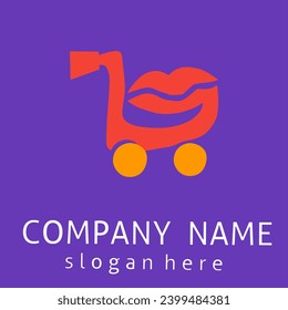 Resumen del concepto de diseño del logo. Icono de troleo. Adecuado para tiendas online, centro comercial, ropa, boutique, identidad de marca, tarjeta de visita, etc.