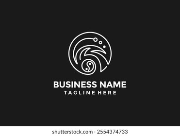 abstract logo design concept yin and yang symbol