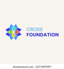 vector de cimentación cruzada de diseño de logotipo abstracto
