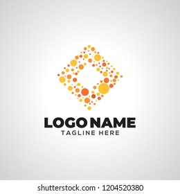 Abstract logo design with dots in the shape of a circle