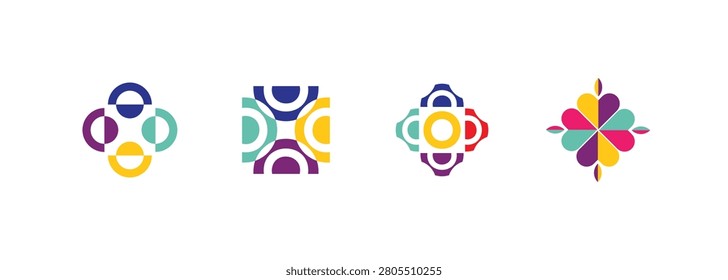 Abstract logo design element for harmony, teamwork, community, connection and diversity.