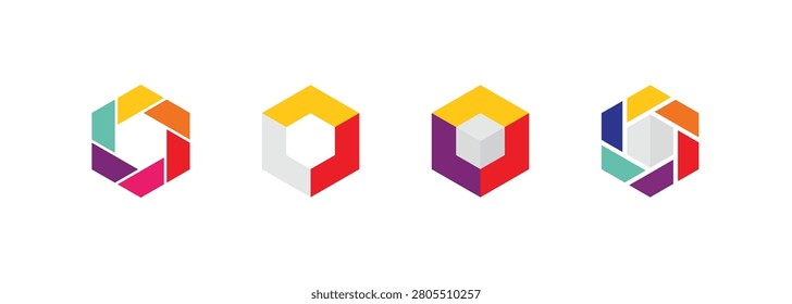 Abstract logo design element for harmony, teamwork, community, connection and diversity.