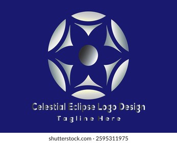 Abstract logo design featuring a celestial eclipse.  Perfect for branding.