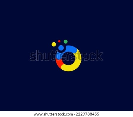 Abstract logo design featuring a colorful segmented circle. Perfect for modern brands, startups, and businesses needing a vibrant and unique identity. Ideal for websites, marketing materials, and pres