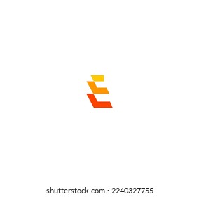 Abstract logo design featuring the letter E in orange and yellow gradient.  Modern, minimalist style ideal for branding and identity projects.  Perfect for startups and tech companies.