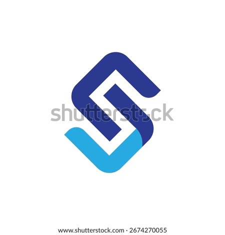 Abstract logo design featuring letter S in modern blue geometric style. Perfect for branding, tech, and business identity.