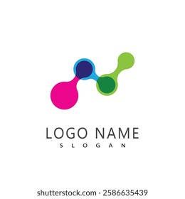 Abstract logo design featuring molecule 