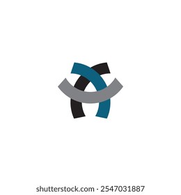 An abstract logo design featuring overlapping curved shapes forming the letters "X" and "Y".