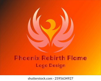 Abstract logo design featuring a phoenix, flames, and rebirth symbolism.  Perfect for branding.