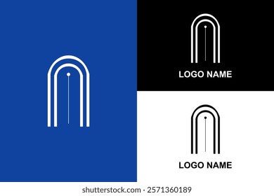 Abstract Logo Design Featuring Triple Arched Gateway