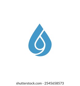 An abstract logo design featuring a water drop with a unique inner shape.