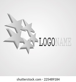 Abstract Logo Design with Five Stars isolated on White Background