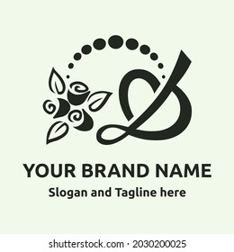 Abstract Logo Design With Flower. Logo design creative symbol. Universal icon. Simple logotype template for premium business. Vector illustration.
