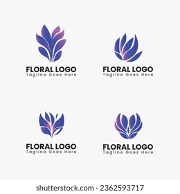 Abstract Logo Design with flower, Floral Logo Design for Spa and beauty brand 