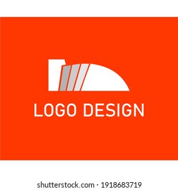 abstract logo design in the form of white and gray shoes