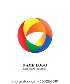 Abstract logo design with full colour describe a thogethernest concepts