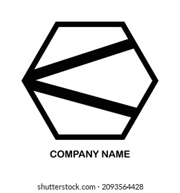 Abstract logo design. Geometric monochrome symbol. Business alphabet logotype. Monogram vector illustration in black and white color. Creative line for company branding.