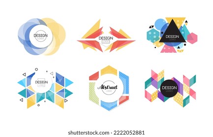 Abstract Logo Design with Geometric Shapes and Forms Vector Set