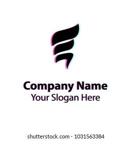 Abstract logo design with glitch effect on white background, Abstract graphic icon, logo design template, symbol for company