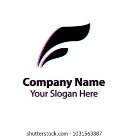 Abstract logo design with glitch effect on white background, Abstract graphic icon, logo design template, symbol for company