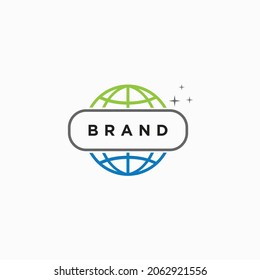 Resumen de diseño de logotipo con concepto global y tecnológico