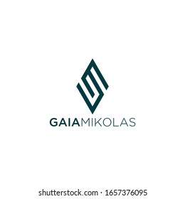 Abstract Logo Design. GM Initials Logo Template