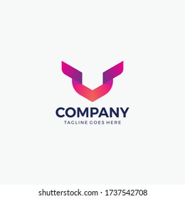 abstract logo design gradient bright color. Design template element.