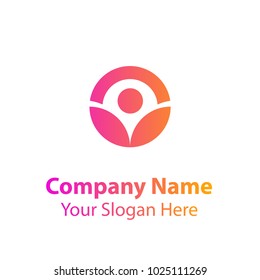 Abstract logo design in gradient color style on white background, Abstract graphic icon, logo design template, symbol for company